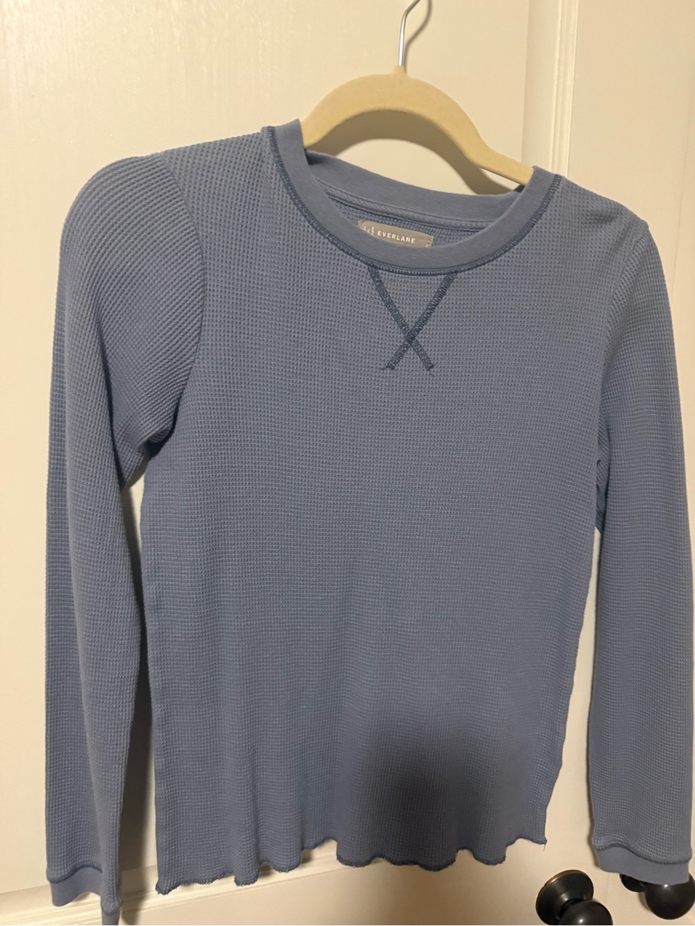 Everlane | Organic Cotton Waffle Tee | Stone Blue | SM